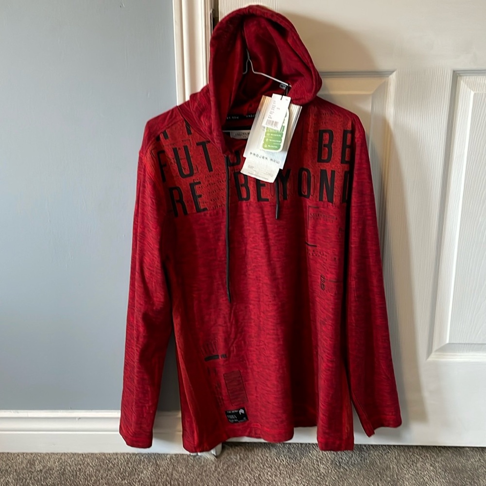 Projek Raw - Tip Top Men’s Medium.  Red, spring hoodie.  New with Tags